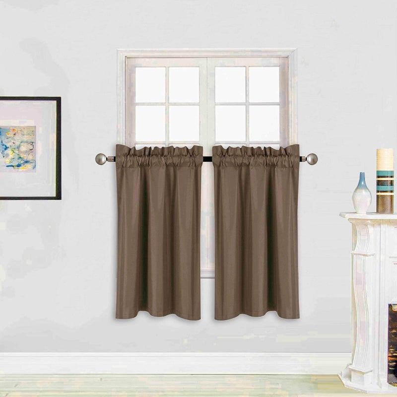 Home Collection Triple Weave Blackout Curtain Panel 100% Light Blocking, Noise Reducing,Solid Color (Choclate, 29" W x 34" L (Pack of 2)) - Image 1